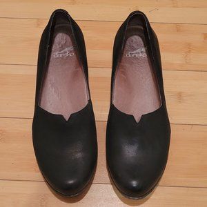 Dansko black leather heels